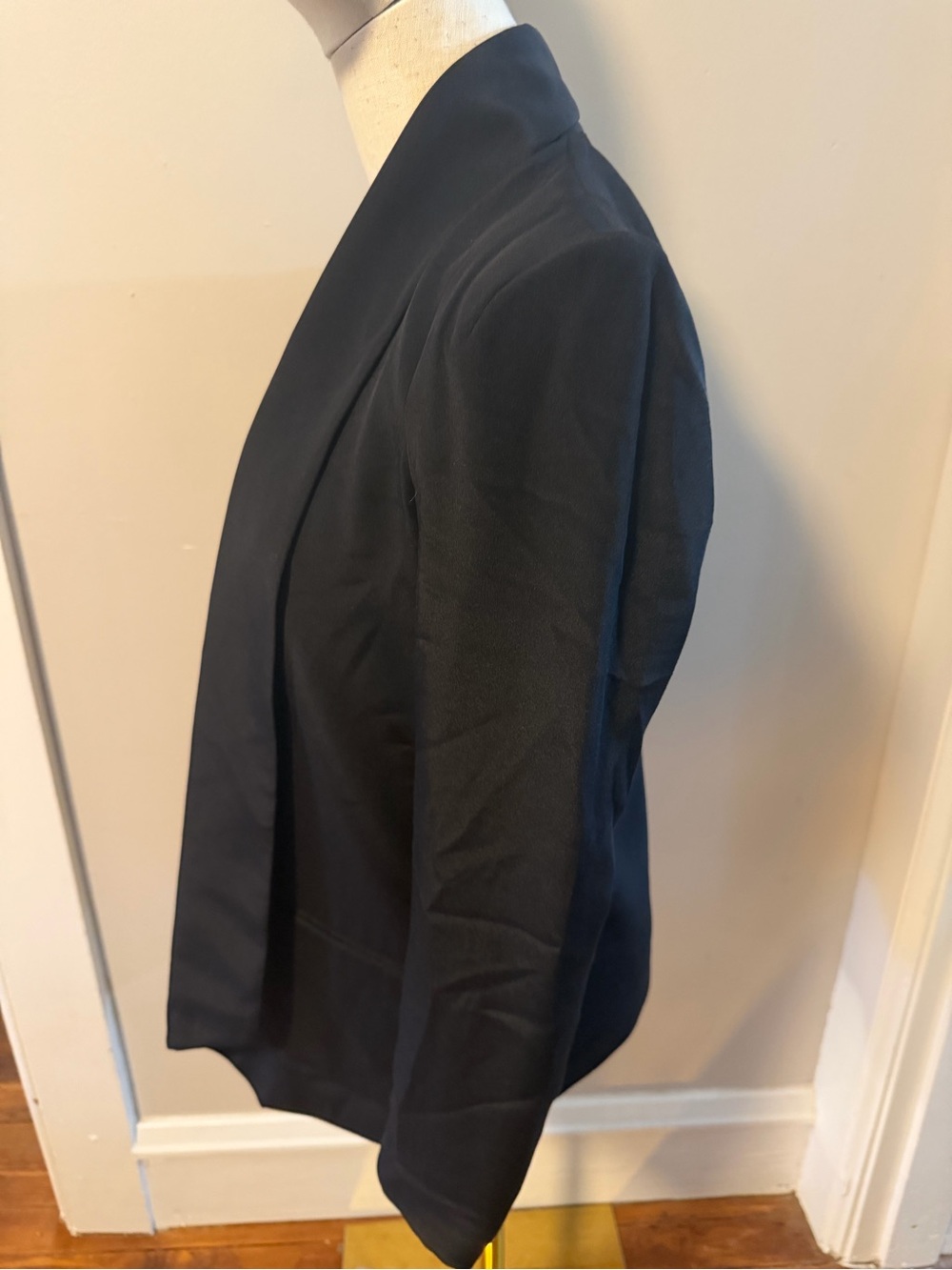 Rebecca Minkoff womens 2 black designer open front blazer lined silk suit jacket - Picture 4 of 10